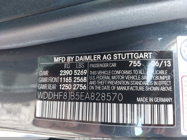 Продажа на аукционе авто 2014 Mercedes-benz E 350 4matic, vin: WDDHF8JB5EA828570, номер лота: 45071053
