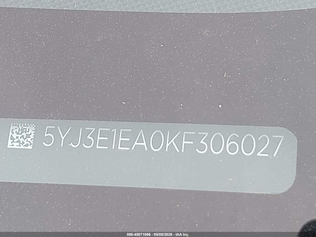 Aukcja sprzedaży 2019 Tesla Model 3 Long Range/mid Range/standard Range/standard Range Plus, vin: 5YJ3E1EA0KF306027, numer aukcji: 45071066