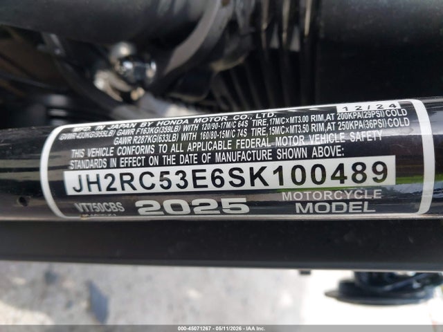 Honda Vt750 C2b 2025 JH2RC53E6SK100489 Image 10