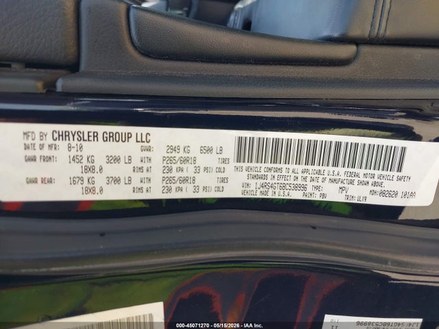 Продажа на аукционе авто 2011 Jeep Grand Cherokee Laredo, vin: 1J4RS4GT6BC538996, номер лота: 45071270