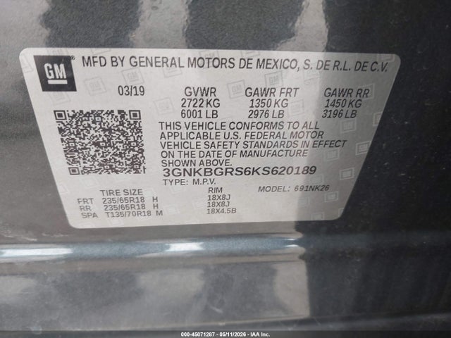 3GNKBGRS6KS620189 Chevrolet Blazer