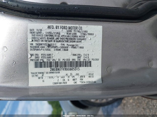 Aukcja sprzedaży 2010 Mercury Grand Marquis Ls (fleet Only), vin: 2MEBM7FVXAX605315, numer aukcji: 45071298
