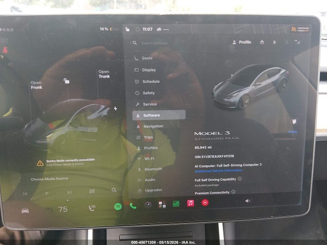 2019 Tesla Model 3 Long Range/mid Range/standard Range/standard Range Plus მანქანა იყიდება აუქციონზე, vin: 5YJ3E1EAXKF411318, აუქციონის ნომერი: 45071308