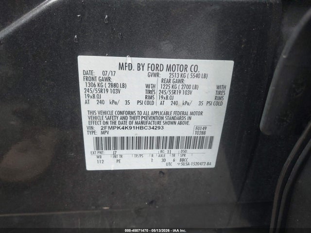 2FMPK4K91HBC34293 Ford Edge Titanium