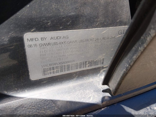 Продаж на аукціоні авто 2016 Audi A4 2.0t Premium, vin: WAUBFAFLXGA006999, номер лоту: 45071524