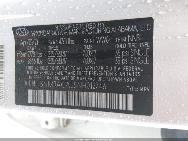 Hyundai TUCSON SE 2022 5NMJACAE5NH012746 Image 9