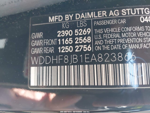 Aukcja sprzedaży 2014 Mercedes-benz E 350 4matic, vin: WDDHF8JB1EA823866, numer aukcji: 45071614