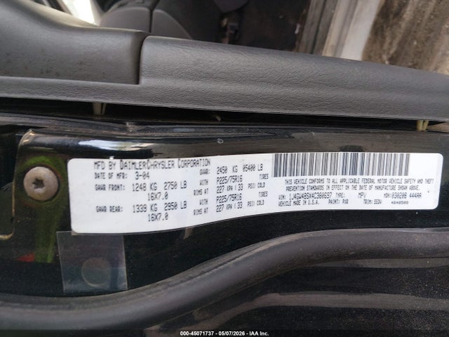 Продажа на аукционе авто 2004 Jeep Grand Cherokee Laredo, vin: 1J4GW48SX4C380697, номер лота: 45071737