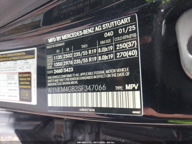 Aukcja sprzedaży 2025 Mercedes-benz Glc 300 Suv, vin: W1NKM4GB3SF347066, numer aukcji: 45071773