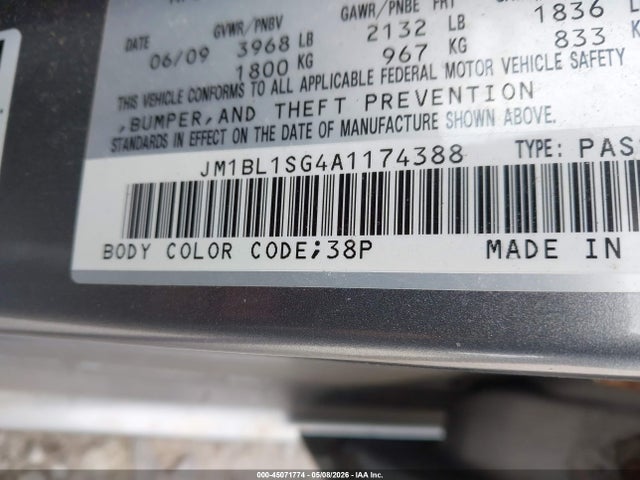 Продаж на аукціоні авто 2010 Mazda Mazda3 I Touring, vin: JM1BL1SG4A1174388, номер лоту: 45071774