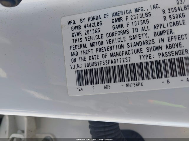 Aukcja sprzedaży 2015 Acura Tlx Tech, vin: 19UUB1F53FA017237, numer aukcji: 45071890
