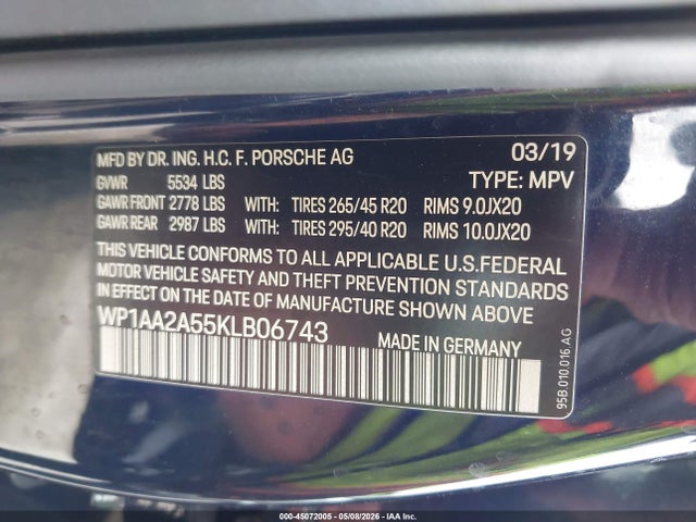 Porsche Macan 2019 WP1AA2A55KLB06743 Image 9
