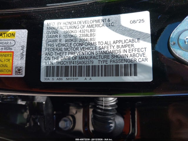 1HGCY1F41SA062379 Honda ACCORD SE