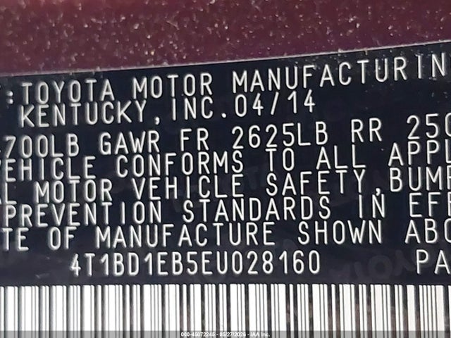Aukcja sprzedaży 2014 Toyota Avalon Hybrid Xle Premium, vin: 4T1BD1EB5EU028160, numer aukcji: 45072245