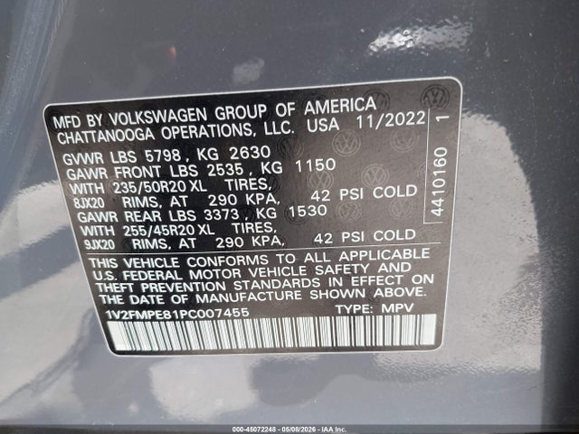 Продажа на аукционе авто 2023 Volkswagen Id.4 Pro S/pro S Plus, vin: 1V2FMPE81PC007455, номер лота: 45072248