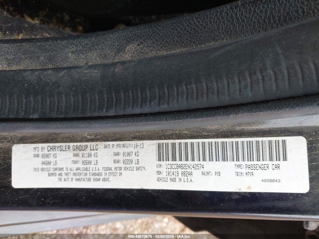 Aukcja sprzedaży 2014 Chrysler 200 Lx, vin: 1C3CCBAB2EN142574, numer aukcji: 45072675
