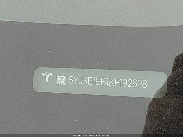 5YJ3E1EB1KF192628 Tesla Model 3 Long Range/performance