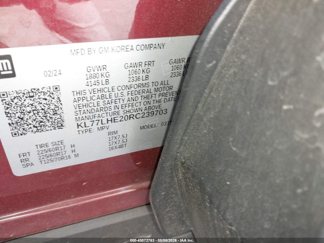 KL77LHE20RC239703 Chevrolet Trax Fwd Lt