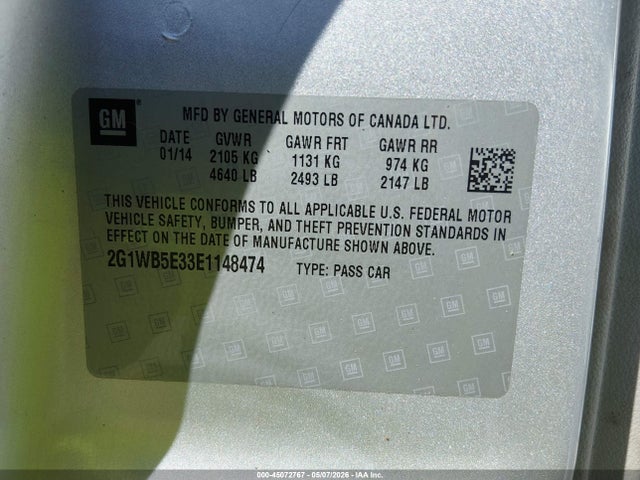2G1WB5E33E1148474 Chevrolet Impala Limited Lt