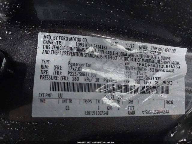 Aukcja sprzedaży 2013 Ford C-max Hybrid Se, vin: 1FADP5AU1DL516230, numer aukcji: 45072837