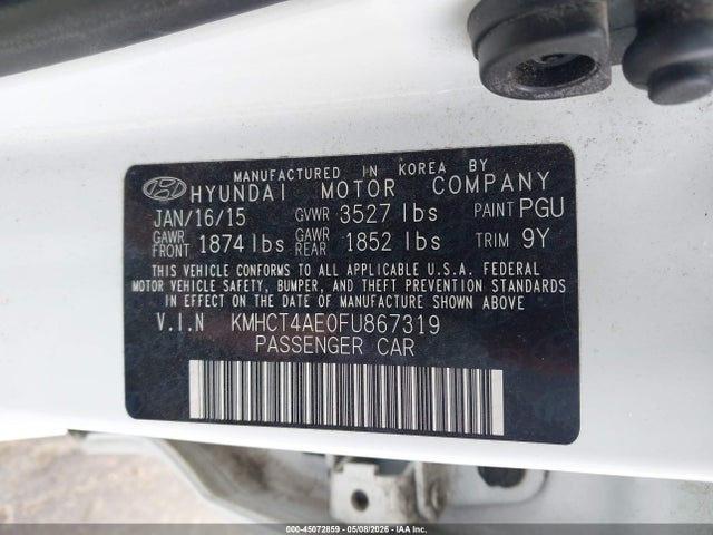 KMHCT4AE0FU867319 Hyundai ACCENT GLS