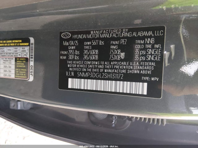 Hyundai Santa Fe Xrt 2025 5NMP3DGL2SH131172 Image 9