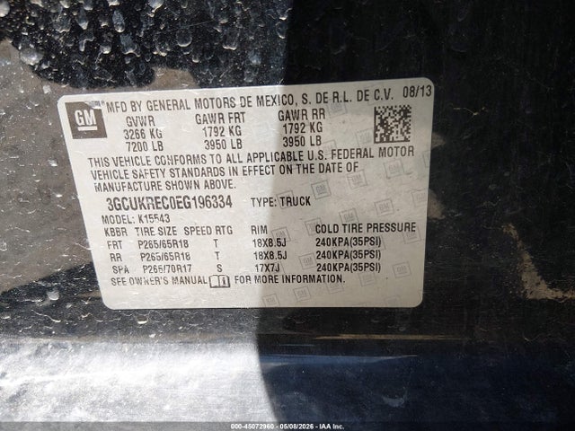 Chevrolet Silverado 1500 1lt 2014 3GCUKREC0EG196334 Image 9