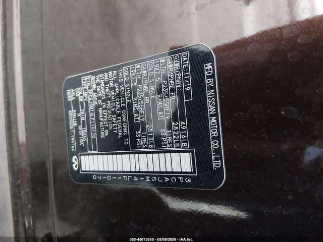 3PCAJ5M14LF110170 Infiniti Qx50 Luxe