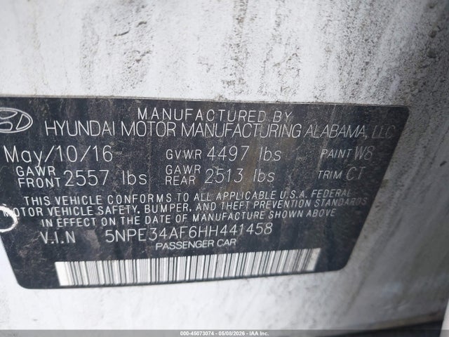 Продаж на аукціоні авто 2017 Hyundai Sonata Sport, vin: 5NPE34AF6HH441458, номер лоту: 45073074