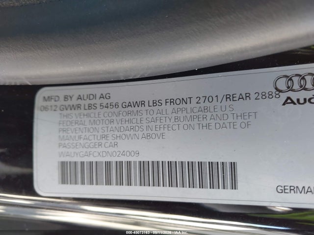 Auction sale of the 2013 Audi A7 3.0t Premium, vin: WAUYGAFCXDN024009, lot number: 45073163