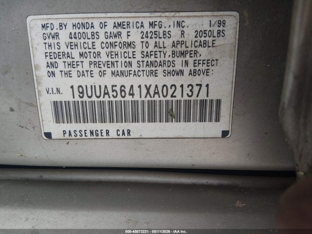 Продаж на аукціоні авто 1999 Acura Tl 3.2, vin: 19UUA5641XA021371, номер лоту: 45073221