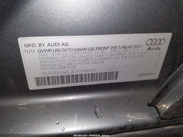 Aukcja sprzedaży 2012 Audi S4 3.0 Premium Plus, vin: WAUDGAFL3CA094486, numer aukcji: 45073234