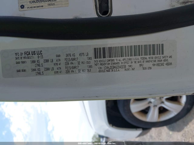 Aukcja sprzedaży 2016 Jeep Compass Latitude, vin: 1C4NJDEB4GD542239, numer aukcji: 45073461