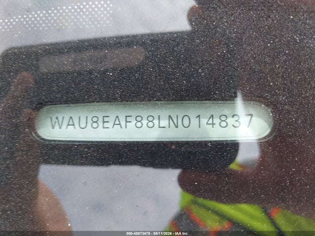 45073478 :رقم المزاد ، WAU8EAF88LN014837 vin ، 2020 Audi A8 L 60 Tfsi Quattro Tiptronic مزاد بيع