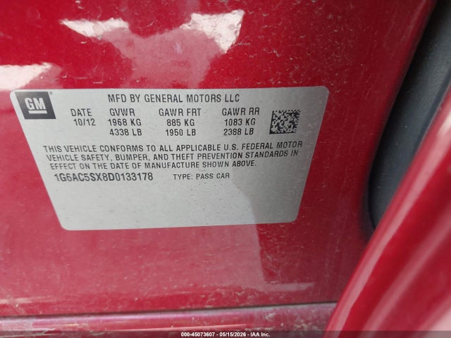 Продажа на аукционе авто 2013 Cadillac Ats Performance, vin: 1G6AC5SX8D0133178, номер лота: 45073607