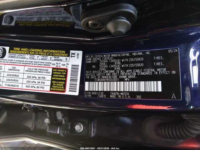 Aukcja sprzedaży 2024 Toyota Highlander Xse, vin: 5TDKDRAH1RS543051, numer aukcji: 45073651
