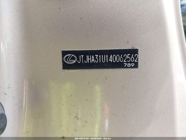 2004 Lexus Rx 330 მანქანა იყიდება აუქციონზე, vin: JTJHA31U140062562, აუქციონის ნომერი: 45073709