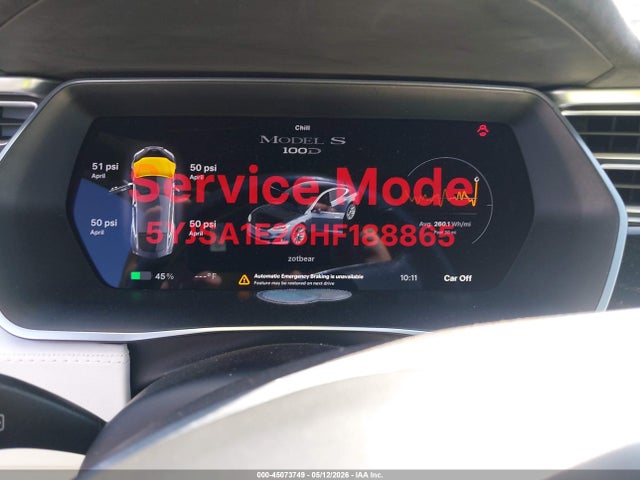 Продажа на аукционе авто 2017 Tesla Model S 100d/60d/75d/90d/p100d, vin: 5YJSA1E26HF188865, номер лота: 45073749