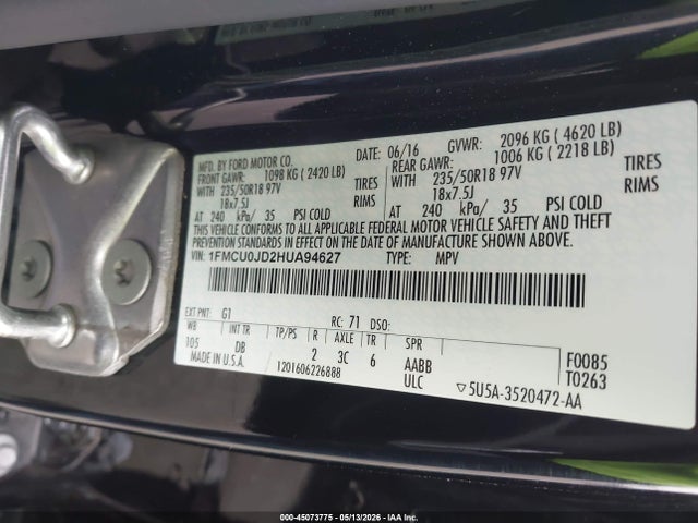 Ford Escape Titanium 2017 1FMCU0JD2HUA94627 Image 9