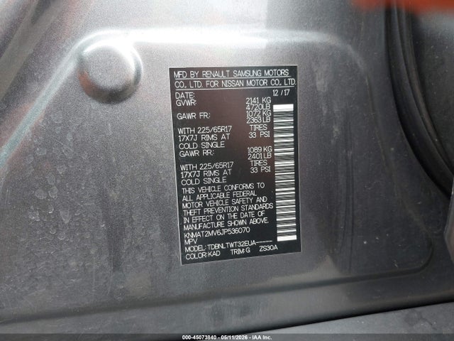 Nissan ROGUE SV 2018 KNMAT2MV6JP536070 Image 9