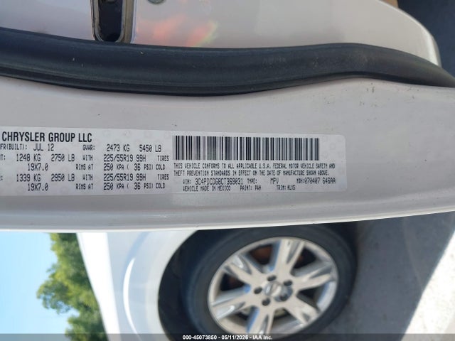 Продажа на аукционе авто 2012 Dodge Journey Crew, vin: 3C4PDCDG8CT369031, номер лота: 45073850