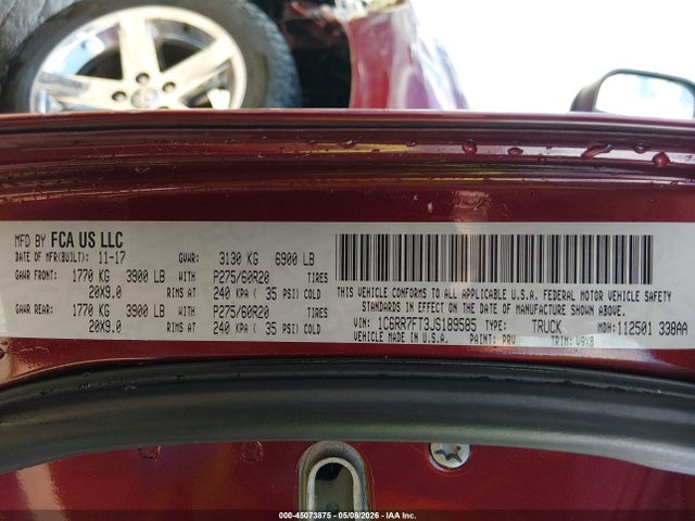45073875 :رقم المزاد ، 1C6RR7FT3JS189585 vin ، 2018 Ram 1500 Express  4x4 6'4 Box مزاد بيع