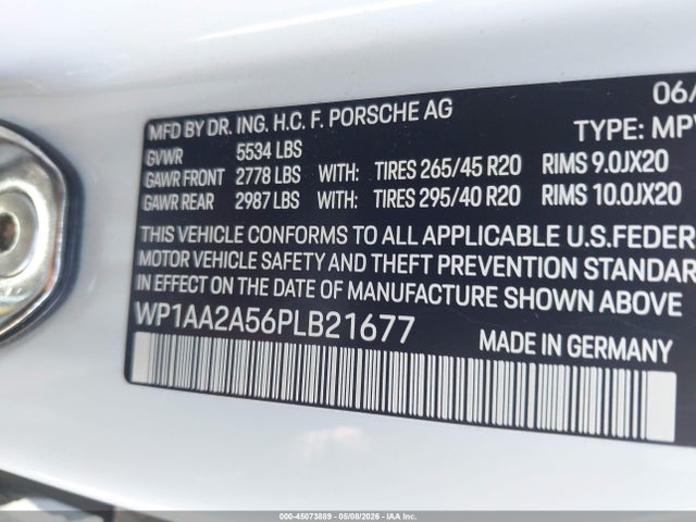 Aukcja sprzedaży 2023 Porsche Macan T, vin: WP1AA2A56PLB21677, numer aukcji: 45073889