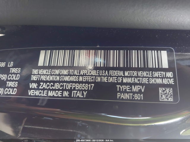 Продажа на аукционе авто 2015 Jeep Renegade Trailhawk, vin: ZACCJBCT0FPB65817, номер лота: 45073900