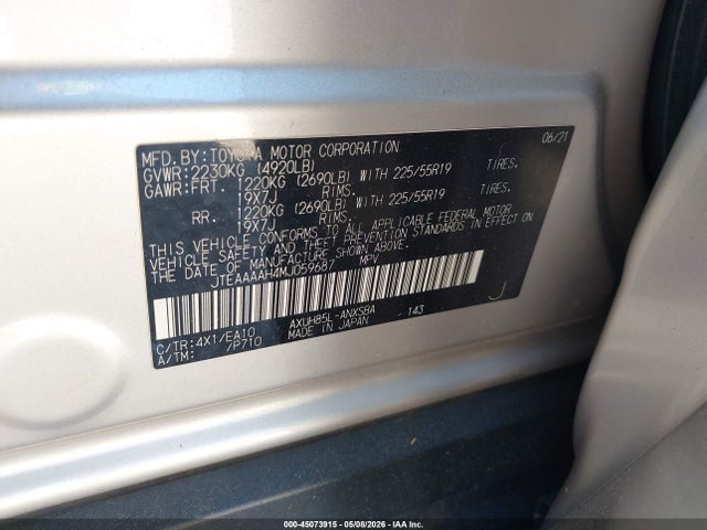 Toyota Venza Limited 2021 JTEAAAAH4MJ059687 Image 9