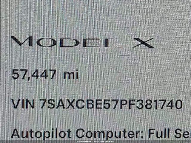45074002 :رقم المزاد ، 7SAXCBE57PF381740 vin ، 2023 Tesla Model X Dual Motor All-wheel Drive/standard Range مزاد بيع