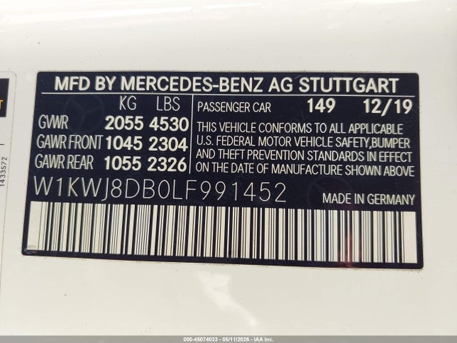 W1KWJ8DB0LF991452 Mercedes-Benz C 300