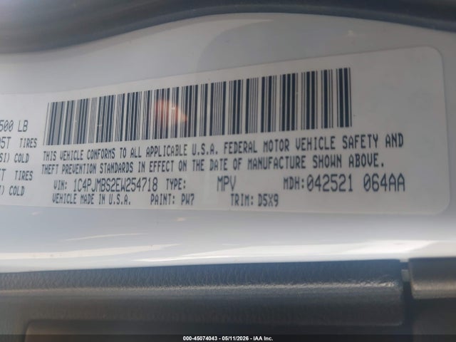 Продажа на аукционе авто 2014 Jeep Cherokee, vin: 1C4PJMBS2EW254718, номер лота: 45074043