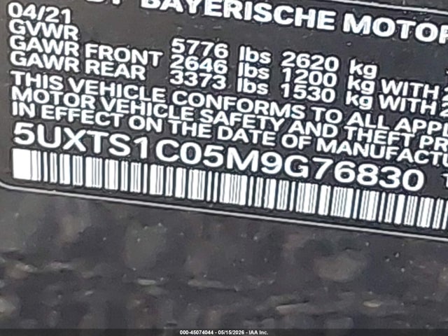 Продажа на аукционе авто 2021 Bmw X3 Phev Xdrive30e, vin: 5UXTS1C05M9G76830, номер лота: 45074044