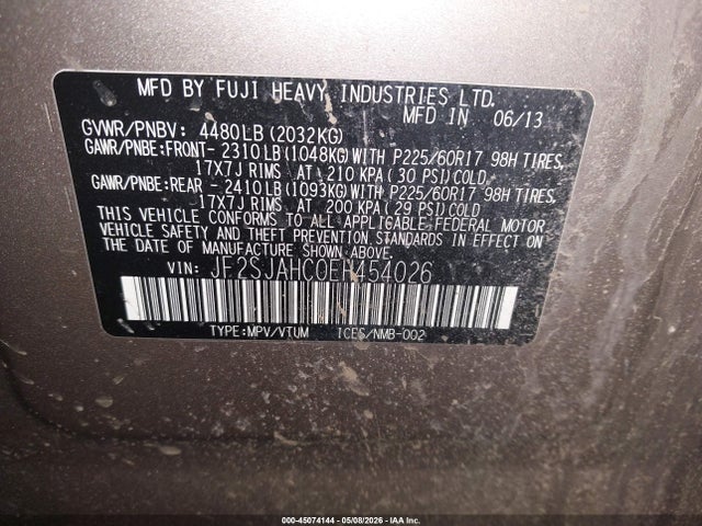 Aukcja sprzedaży 2014 Subaru Forester 2.5i Limited, vin: JF2SJAHC0EH454026, numer aukcji: 45074144